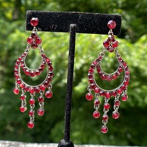 Beautiful Red Crystal Chandelier earrings
